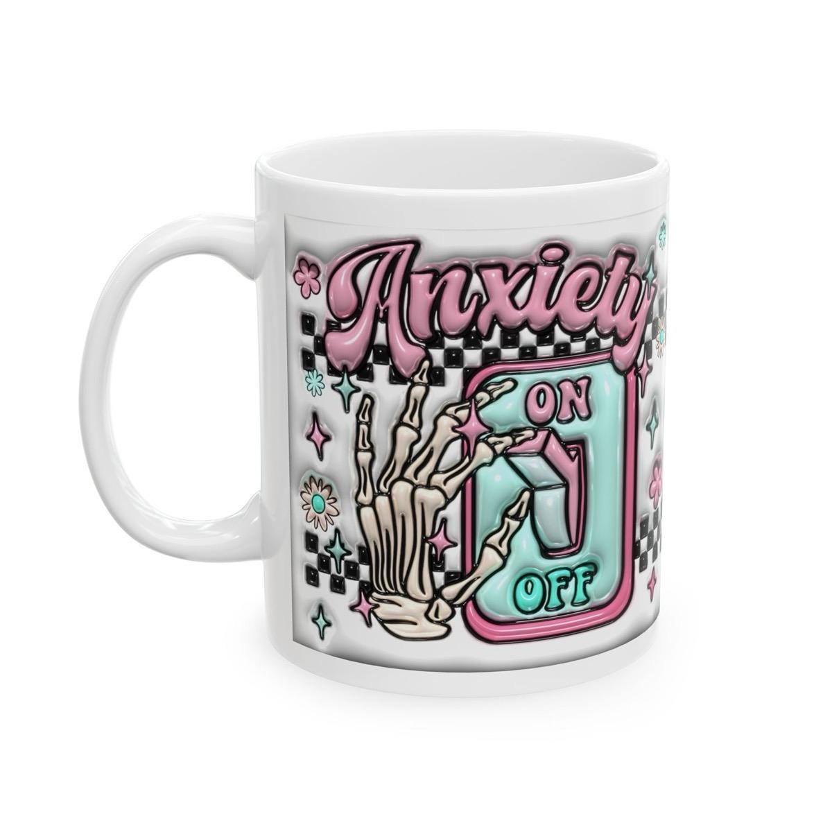 Anxiety on off switch mug for mental health cup - perfect gift for anxious individuals drinkware reusable washable coffee ceramic cup reuse