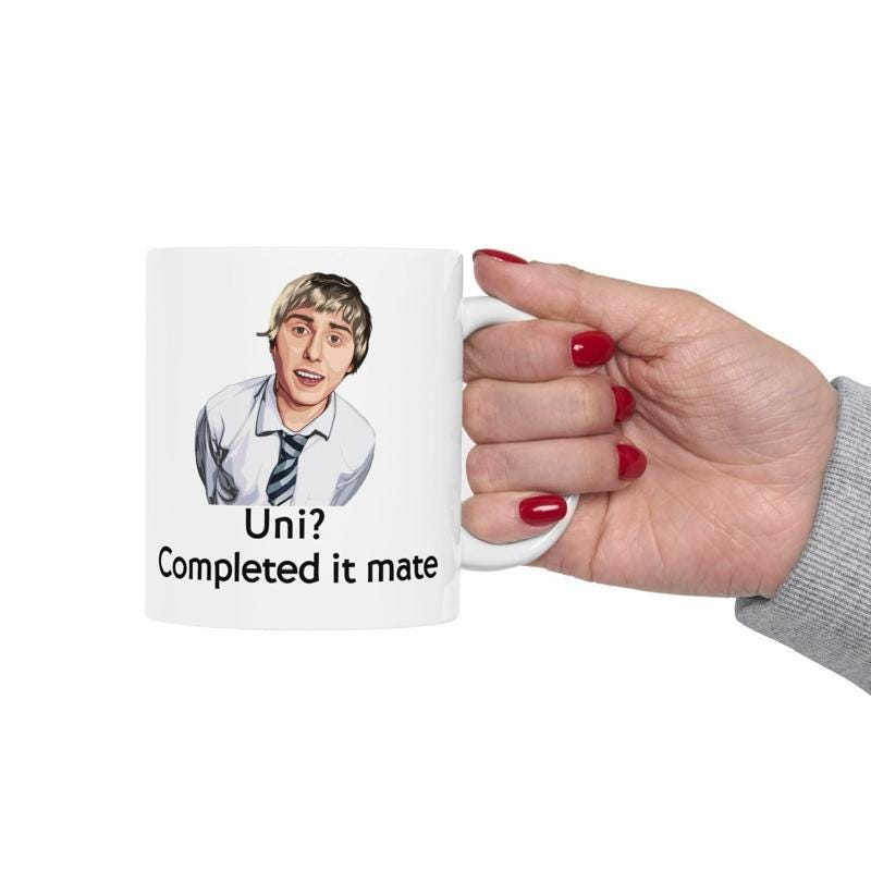 Funny mug - inbetweeners uni completed it mate mug - funny inbetweeners jay cartwright gift coffee mug drinkware washable reusable tumbler r