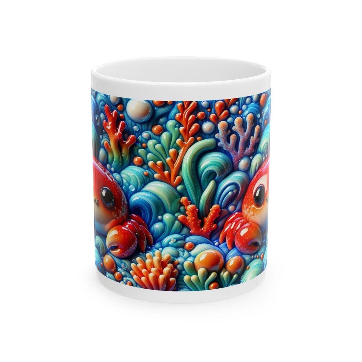 3d red crab mug - perfect for drinking and tumbling - tumblers, drinkware cup bottles reusable washable reuse glass coffee ceramic xmas mugs