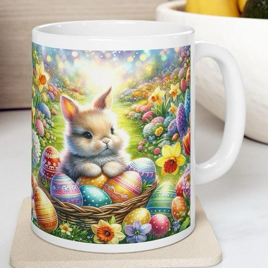 Easter bunny mug - cute gift - perfect for hot drinks - drinkware, tumblers cup bottles reusable washable portable reuse ceramic coffee east