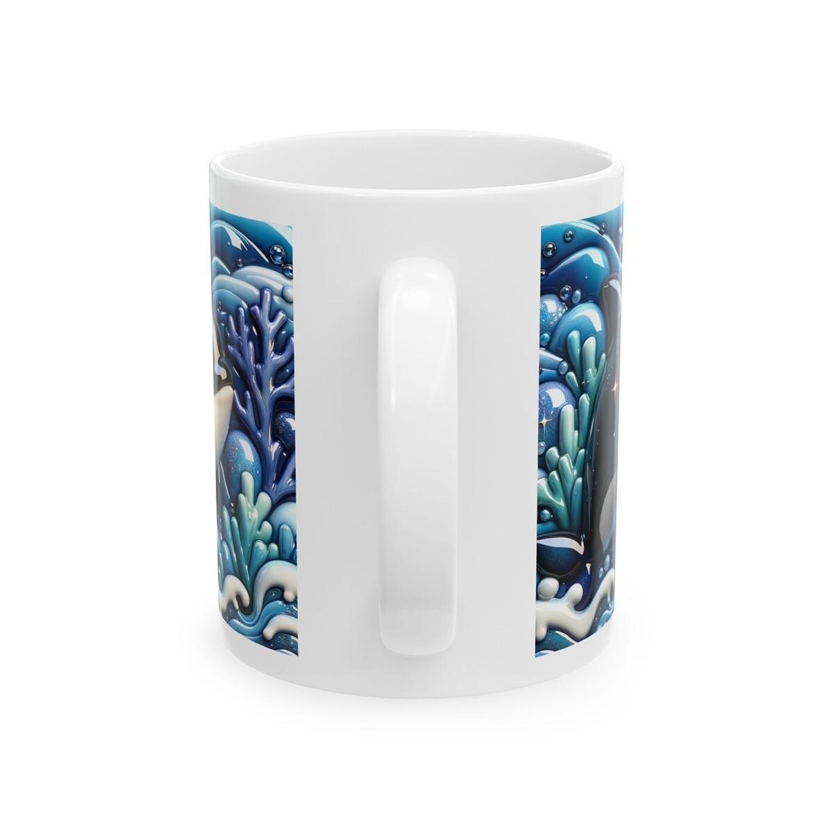 Cute whale 3d mug - ideal for coffee & tea - tumblers, drinkware cup bottles washable reusable ceramic xmas mugs festive reuse cute girly gi