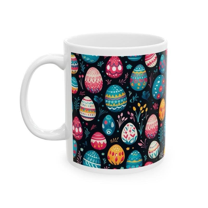 Easter egg mug - cute gift - perfect for hot drinks - drinkware, tumblers cup bottles reusable washable portable reuse ceramic coffee easter