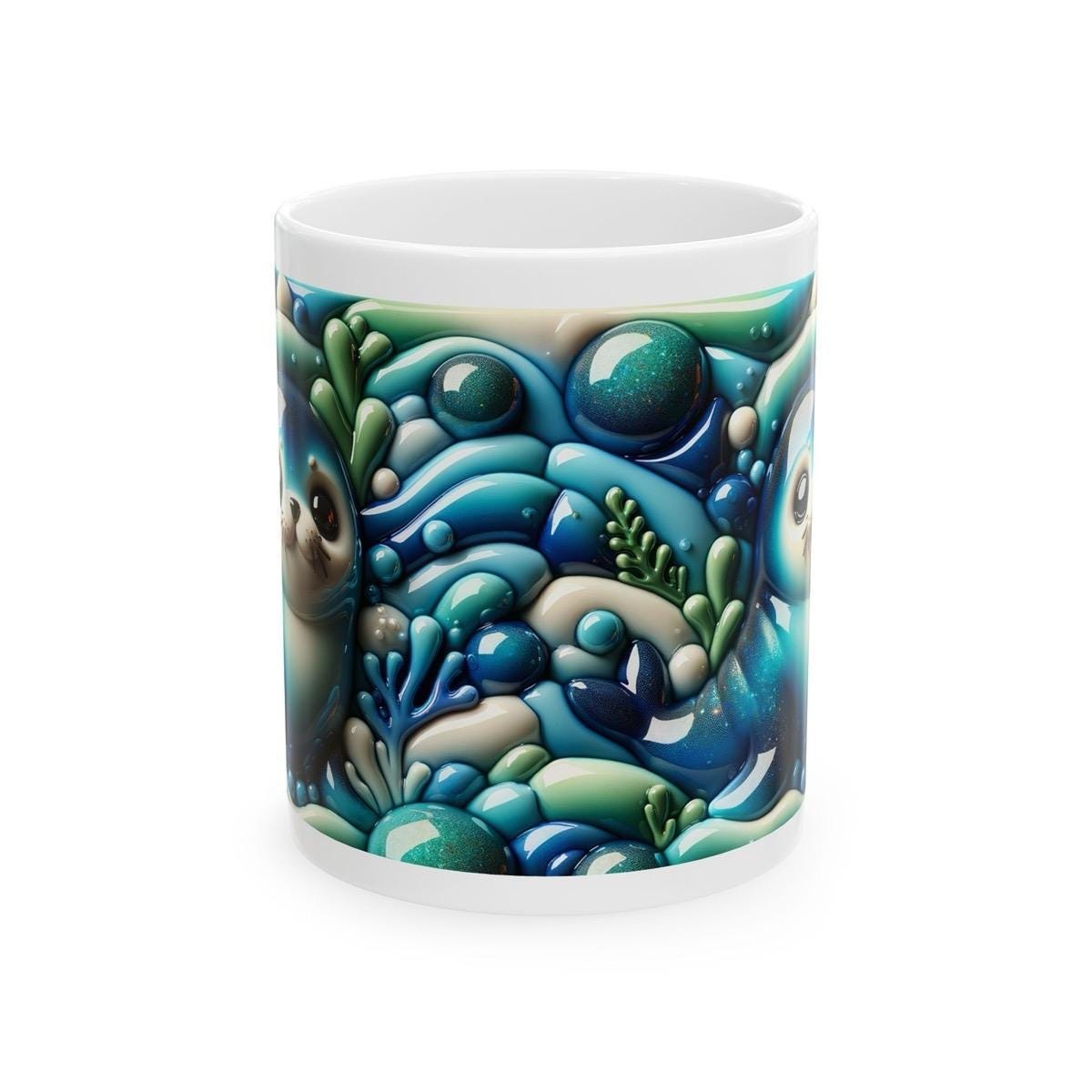 Cute seal 3d mug - perfect for your morning drinks - drinkware, tumblers cup bottles washable ceramic reusable reuse coffee xmas mugs tea fe
