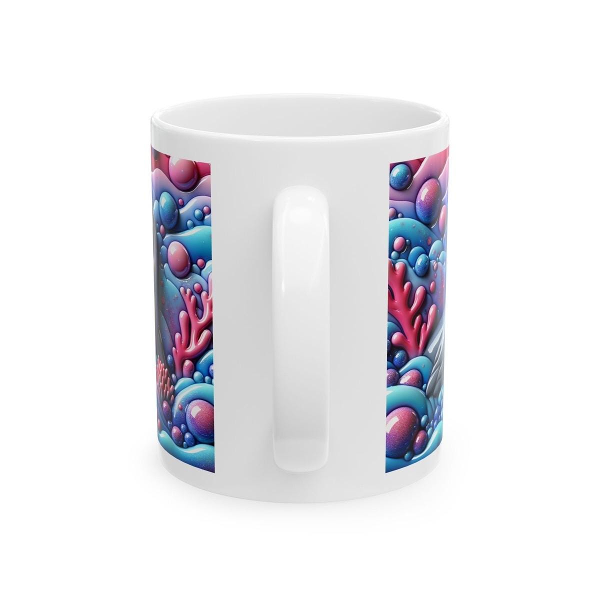 Cute seal in the ocean 3d mug - perfect for hot and cold drinks - tumblers, drinkware cup bottles reusable washable coffee reuse ceramic xma
