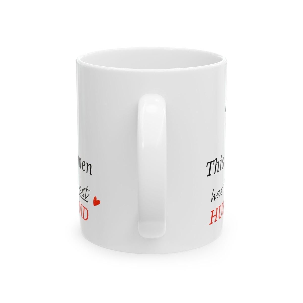 Funny valentines gift mug - this woman has the best husband - drinkware - tumblers washable cup reusable ceramic reuse coffee cute heart val