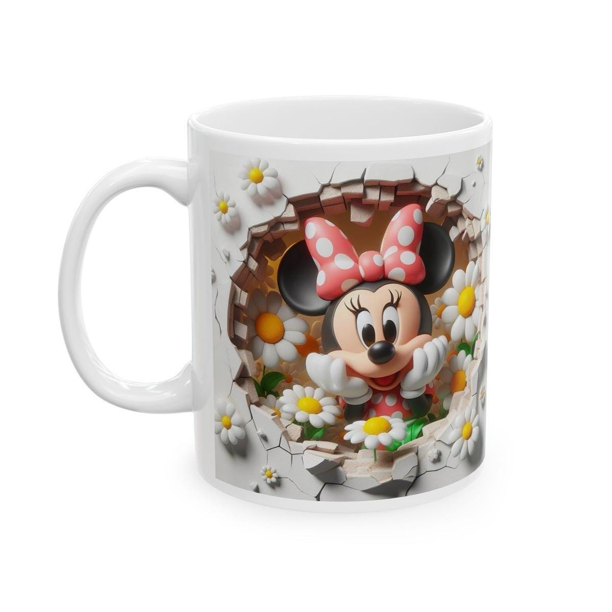 Christmas secret santa gift - minnie style 3d mug for drinks - reusable, drinkware reuse cup tumblers washable ceramic coffee xmas mugs tea