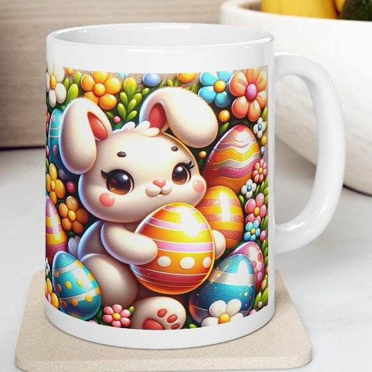 Easter bunny mug - cute gift - perfect for hot drinks - drinkware, tumblers cup bottles reusable washable portable reuse ceramic coffee east