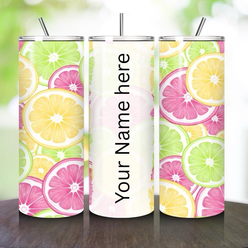 Personalised fruit summer tumbler 20oz - perfect for on-the-go hydration - vacuum flask - cup drinkware mug bottles water bottles bottled p