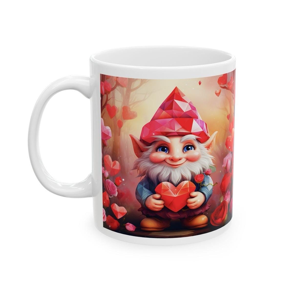 Valentine's gonk gnome mug - perfect for coffee and tea - tumblers, drinkware cup bottles reusable love hearts valentines boyfriend xmas gir