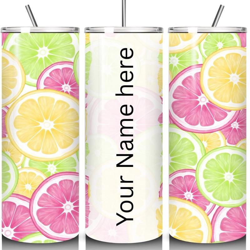Personalised fruit summer tumbler 20oz - perfect for on-the-go hydration - vacuum flask - cup drinkware mug bottles water bottles bottled p