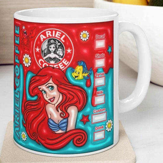 Ariel mermaid mug - perfect xmas gift for drinkware fans - tumblers cup ceramic bottles washable reusable reuse coffee funny cute gifts