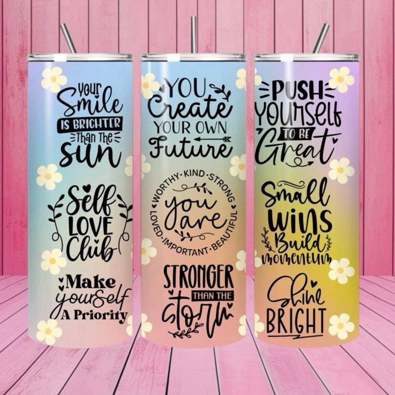 Self love mental health cute girly 20oz tumbler - perfect for your drinkware needs - cup mug flasks bottles water bottles bottled portable m