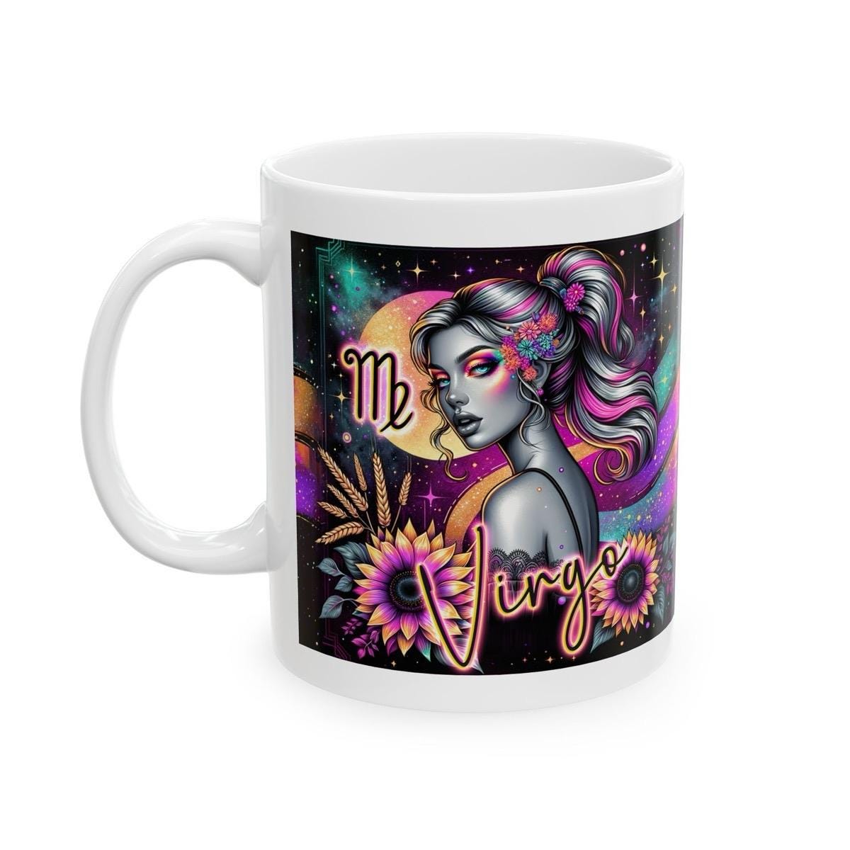 Virgo star sign astrology mug - perfect gift for coffee and tea lovers - drinkware tumbler washable reusable cup reuse ceramic cute girly gi