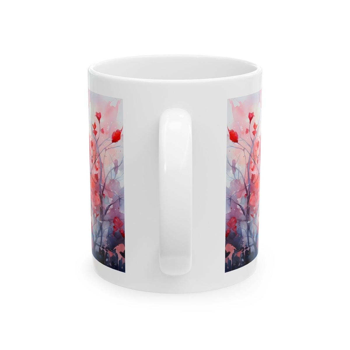 Heart tree mug - cute gifts mugs for xmas secret santa, stocking filler, valentines - perfect for couples - 11 oz - cup, drinkware tumblers