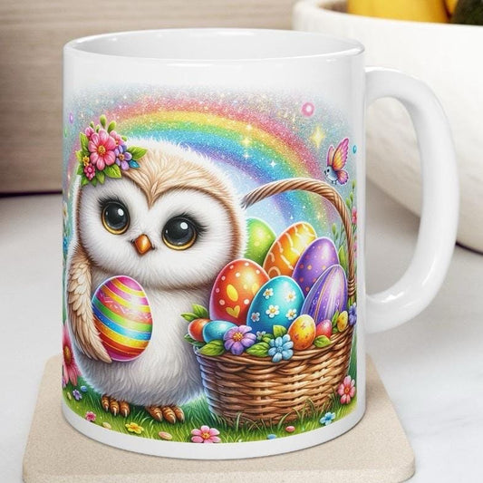 Easter owl mug - cute gift - perfect for hot drinks - drinkware, tumblers cup bottles reusable washable portable reuse ceramic coffee easter
