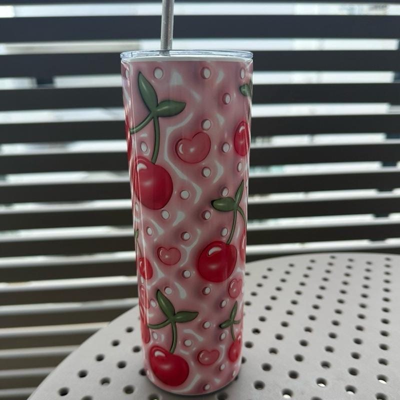 Cherry tumbler summer fruit 20oz tumbler - perfect for any occasion drinkware flasks mug bottles water bottles bottled stylish beverage port