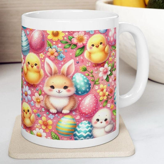 Easter bunny mug - cute gift - perfect for hot drinks - drinkware, tumblers cup bottles reusable washable portable reuse ceramic coffee east