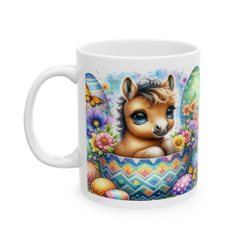 Easter horse mug - cute gift - perfect for hot drinks - drinkware, tumblers cup bottles reusable washable portable reuse ceramic coffee east