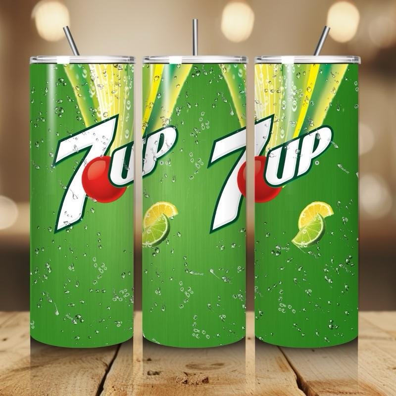 7 up tumbler 20oz - green style summer vibes perfect for on-the-go hydration - vacuum flask - cup drinkware mug bottles water bottles bottle