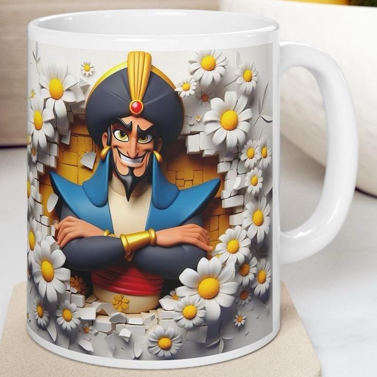 Jafar 3d mug - aladdin christmas secret santa gift - reusable - drinkware tumblers washable cup reuse coffee ceramic xmas mugs tea festive f