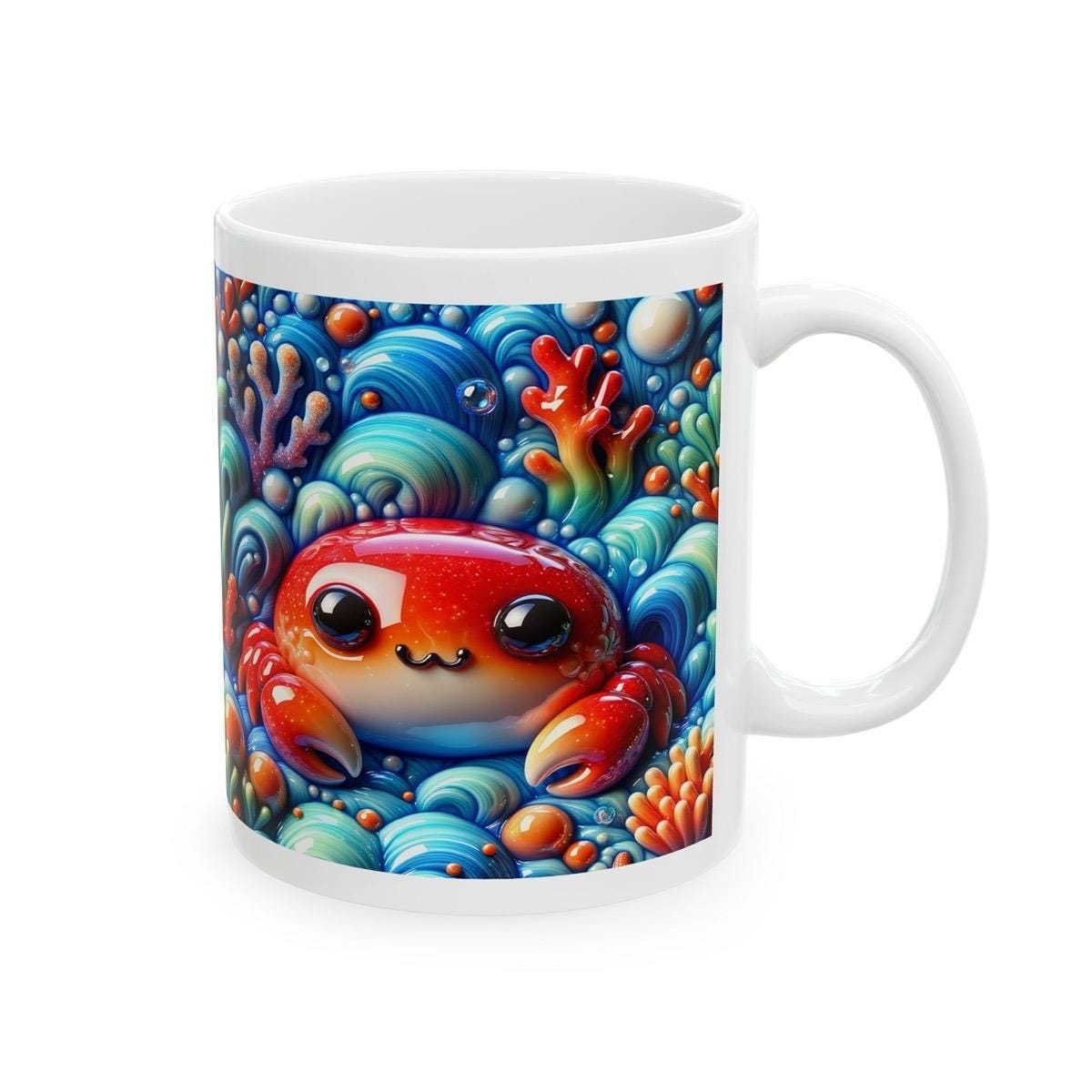 3d red crab mug - perfect for drinking and tumbling - tumblers, drinkware cup bottles reusable washable reuse glass coffee ceramic xmas mugs