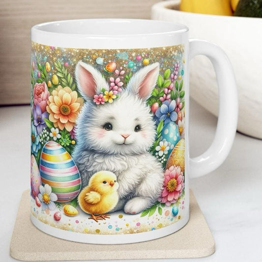 Easter bunny mug - cute gift - perfect for hot drinks - drinkware, tumblers cup bottles reusable washable portable reuse ceramic coffee east