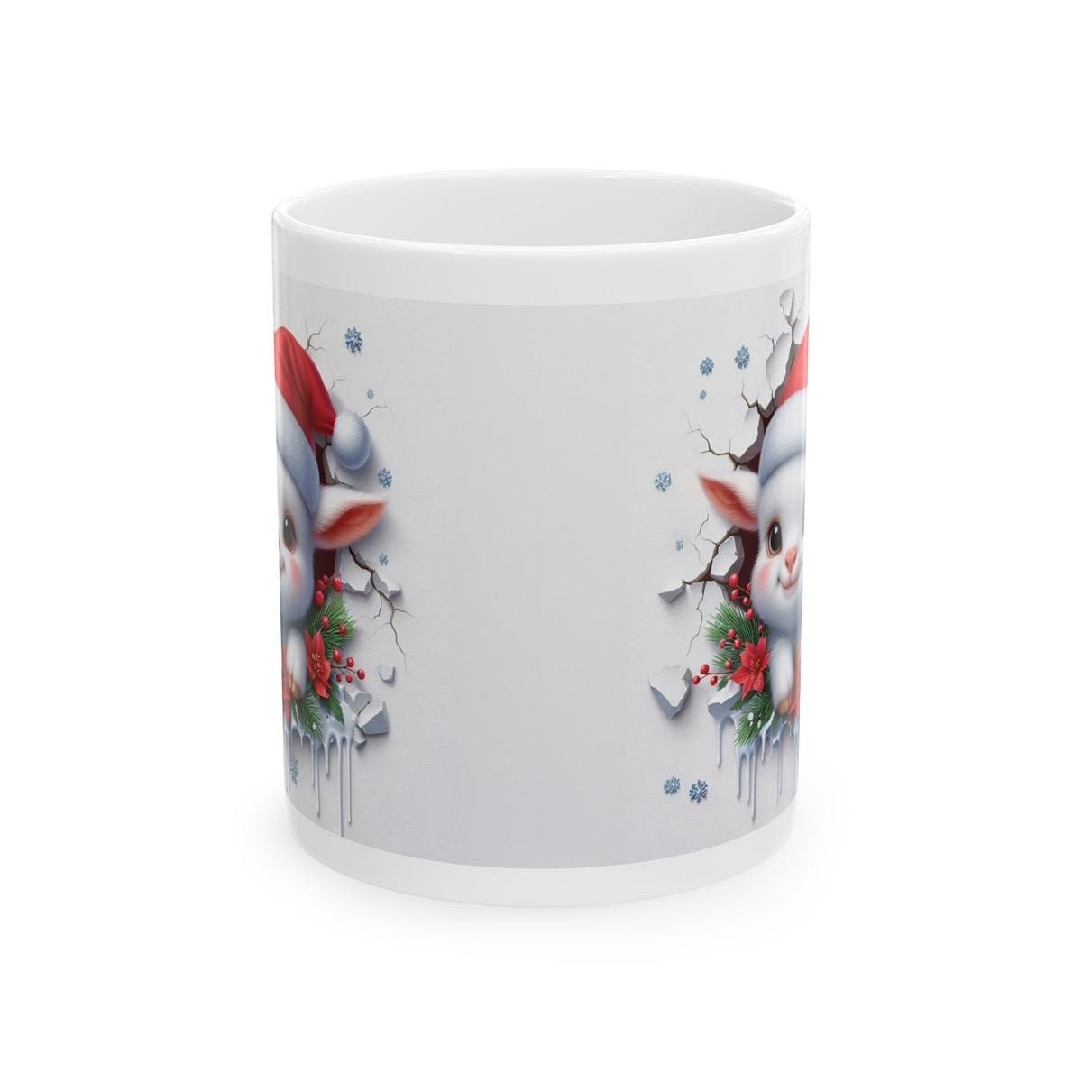 Christmas baby goat 3d mug - festive mug for your holiday drinks - drinkware reusable washable reuse tumbler ceramic cup coffee xmas mugs te