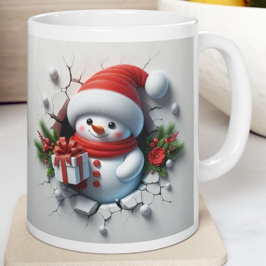 Christmas snowman 3d mug - perfect for hot drinks this winter - drinkware, cup tumblers bottles washable reusable xmas mugs tea festive coff