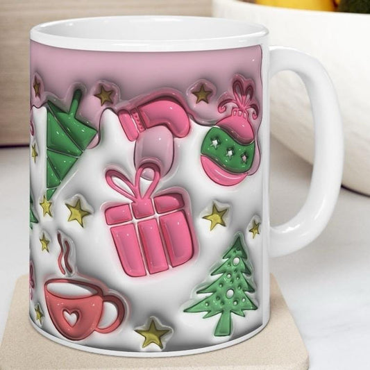 Cute 3d christmas mug gift - perfect for hot drinks - tumblers, drinkware reusable cup washable coffee reuse ceramic bottles xmas mugs tea m