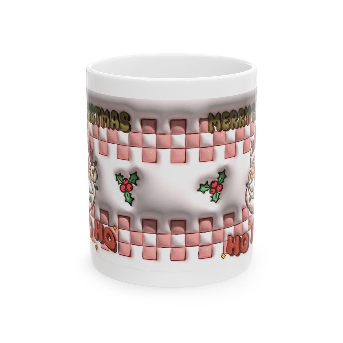 Merry christmas ho ho ho cute 3d mug - festive gift for secret santa xmas drinkware washable reusable reuse cup tumbler ceramic coffee mugs