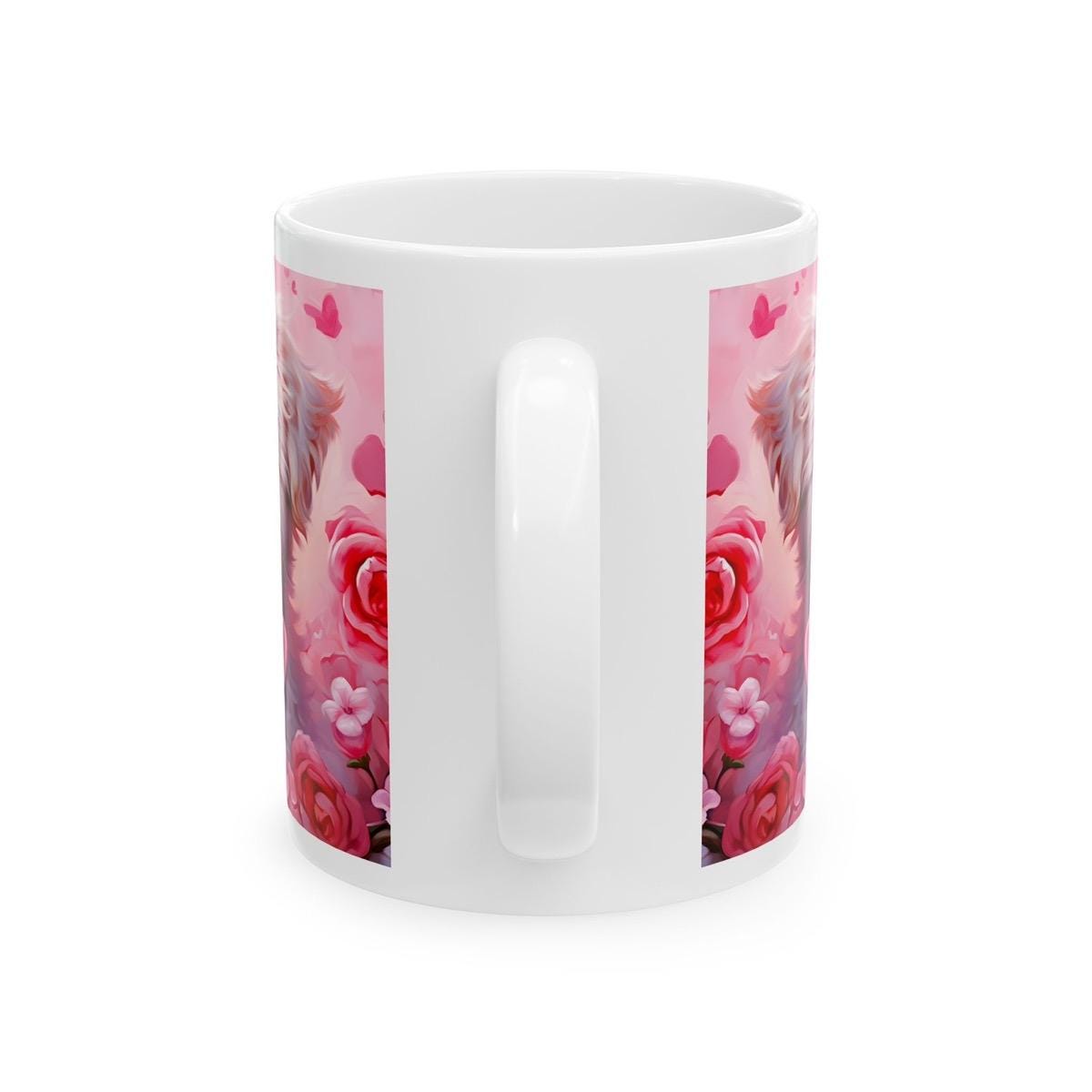 Cute puppy dog valentines mug - perfect for drinking - drinkware, cup tumblers bottles washable reusable coffee ceramic reuse customized gir