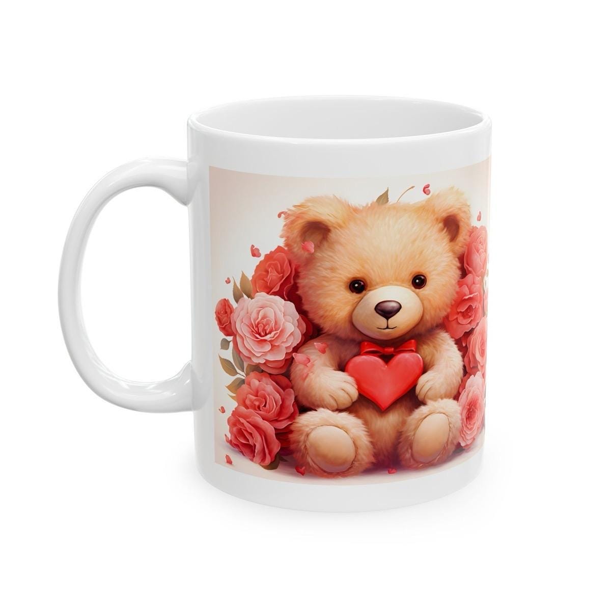 Love heart bear 3d mug - perfect gift for christmas and valentine's day birthday boyfriend girlfriend wife husband secret santa stocking fil