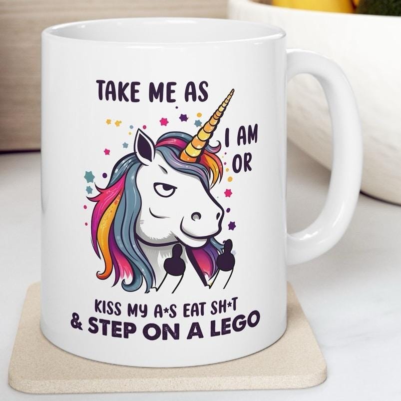 Funny sarcastic rude mug gifts - take me as i am or eat my ass - tumblers, drinkware cup reusable washable ceramic reuse coffee mugs cute no