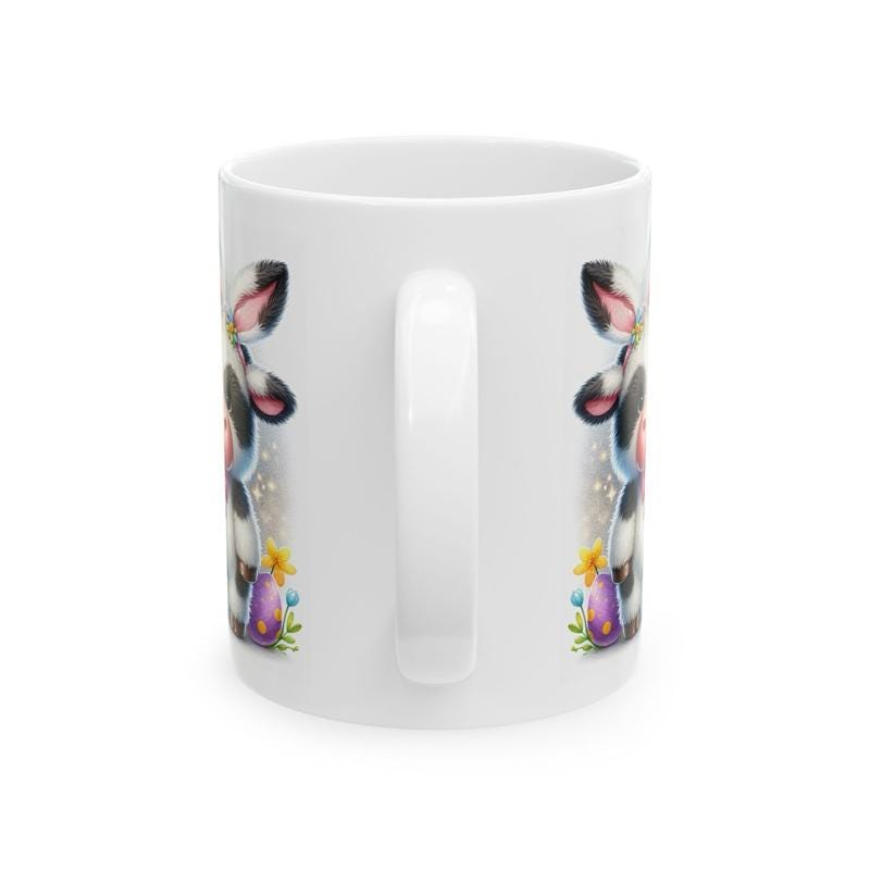Easter cow bear mug - cute gift - perfect for hot drinks - drinkware, tumblers cup bottles reusable washable portable reuse ceramic coffee e