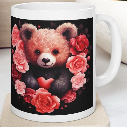 Black style mug bears valentine's day gift for boyfriend or girlfriend - xmas christmas mugs for wife or husband drinkware washable reuse re
