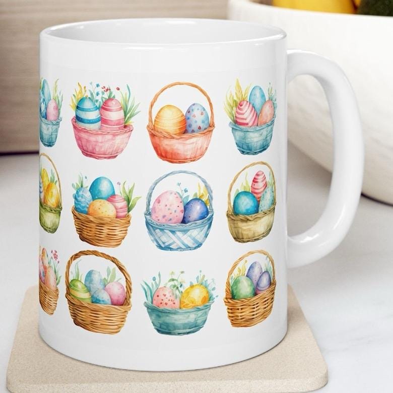 Easter egg mug - cute gift - perfect for hot drinks - drinkware, tumblers cup bottles reusable washable portable reuse ceramic coffee easter