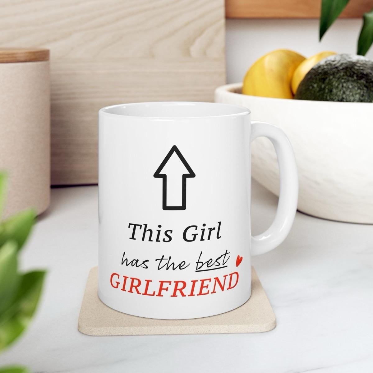 Funny cute mug - perfect valentine's gift for the best girlfriend - washable, bottles, tumblers, drinkware, cup reusable ceramic reuse coffe