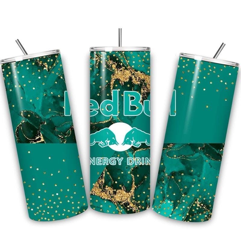 Red bull tumbler 20oz - turquoise gold style marble perfect for on-the-go hydration - vacuum flask - cup drinkware mug bottles water bottles