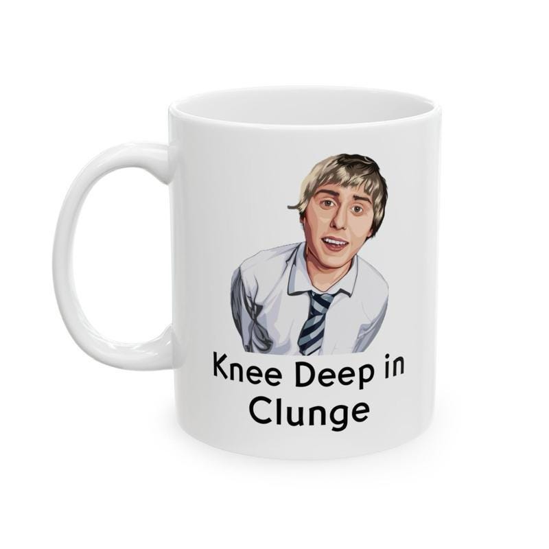 Funny mug - inbetweeners knee deep mug - funny inbetweeners jay cartwright gift coffee mug drinkware washable reusable tumbler reuse ceramic