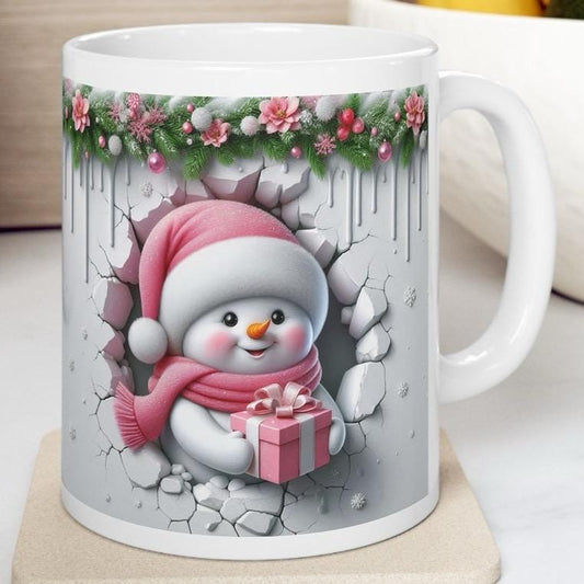 Christmas cute baby snowman 3d mug - perfect for your holiday celebrations drinkware tumbler reusable washable cup reuse coffee xmas mugs te