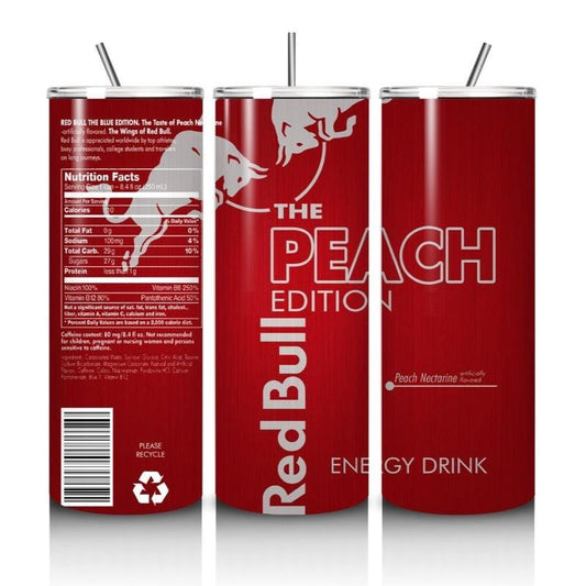 Red bull peach edition 20oz - perfect for on-the-go hydration - vacuum flask - cup drinkware mug bottles water bottles bottled portable gift