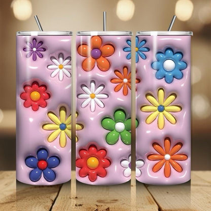Cute floral flowers 20oz tumbler - perfect for any occasion drinkware flasks mug bottles water bottles bottled stylish beverage portable fla