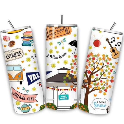 Gilmore girls tumbler 20oz - perfect for on-the-go hydration - vacuum flask - cup drinkware mug bottles water bottles bottled portable gifts