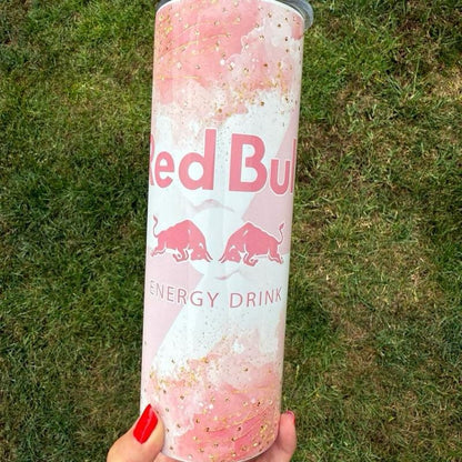 Red bull tumbler 20oz - pink gold marble glitter style perfect for on-the-go hydration - vacuum flask - cup drinkware mug bottles water bott