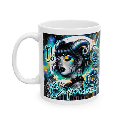 Capricorn star sign astrology mug - perfect gift for any occasion - drinkware washable reusable tumbler cup reuse coffee ceramic cute cute g