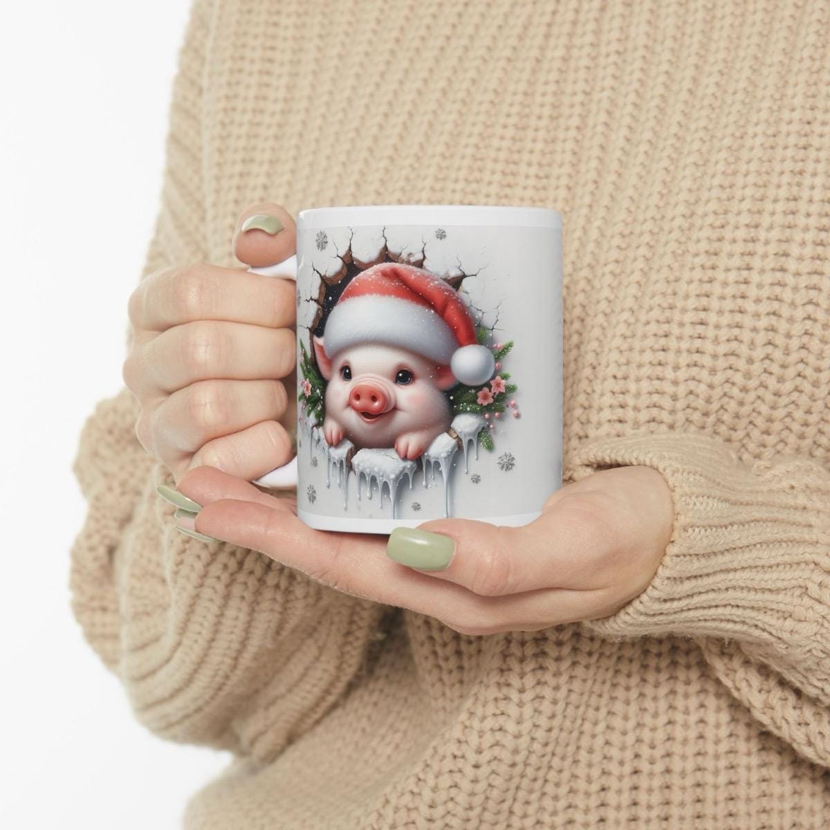 Christmas 3d pig piglet mug - reusable drinkware ceramic reuse washable tumblers cup coffee bottles xmas mugs tea festive