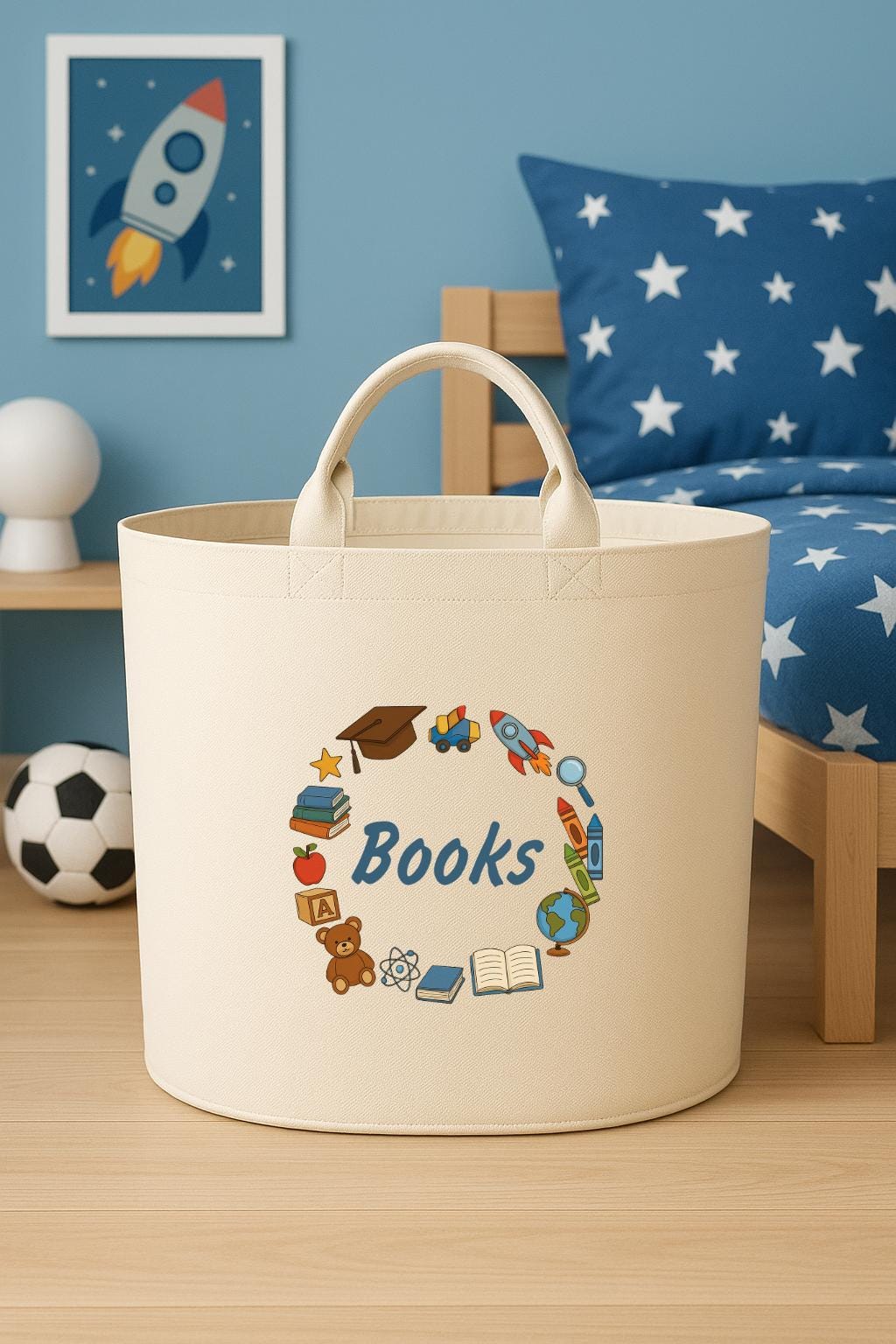 Personalised book basket storage Felt Trug, perfect gifts boys kids gift fun storage basket trugs toy storage cute friend mum book storage