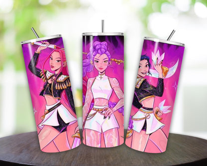 K pop demon hunters style tumbler 20oz cute fun gift cups mugs tumblers