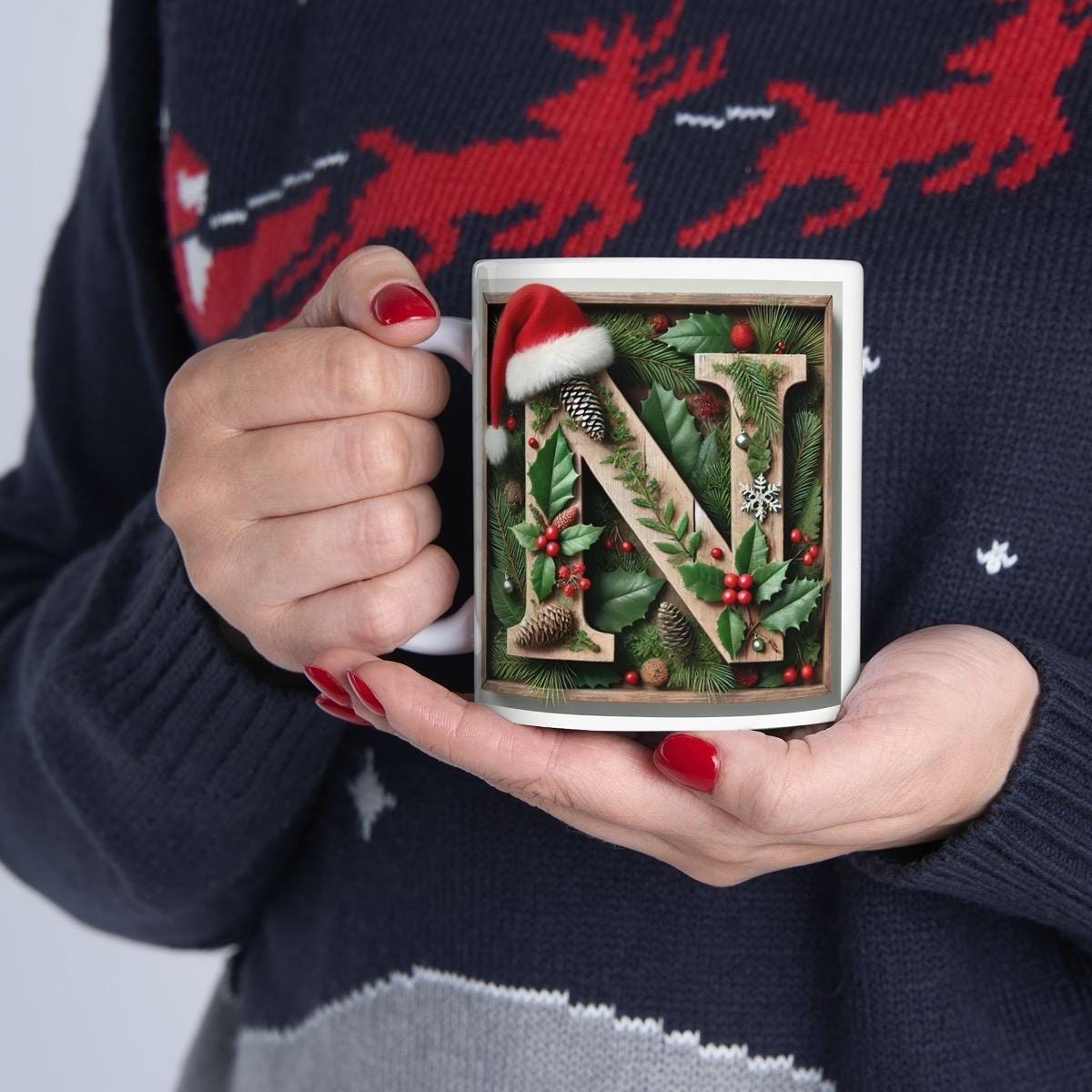 Personalised 'n' edition christmas mug - unique gift for xmas - stocking filler - drinkware washable reusable reuse ceramic cup tumbler coff