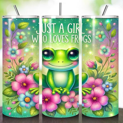 Funny frog tumbler 20oz tumbler  - just girl who loves frogs perfect for any occasion drinkware flasks mug bottles water bottles bottled